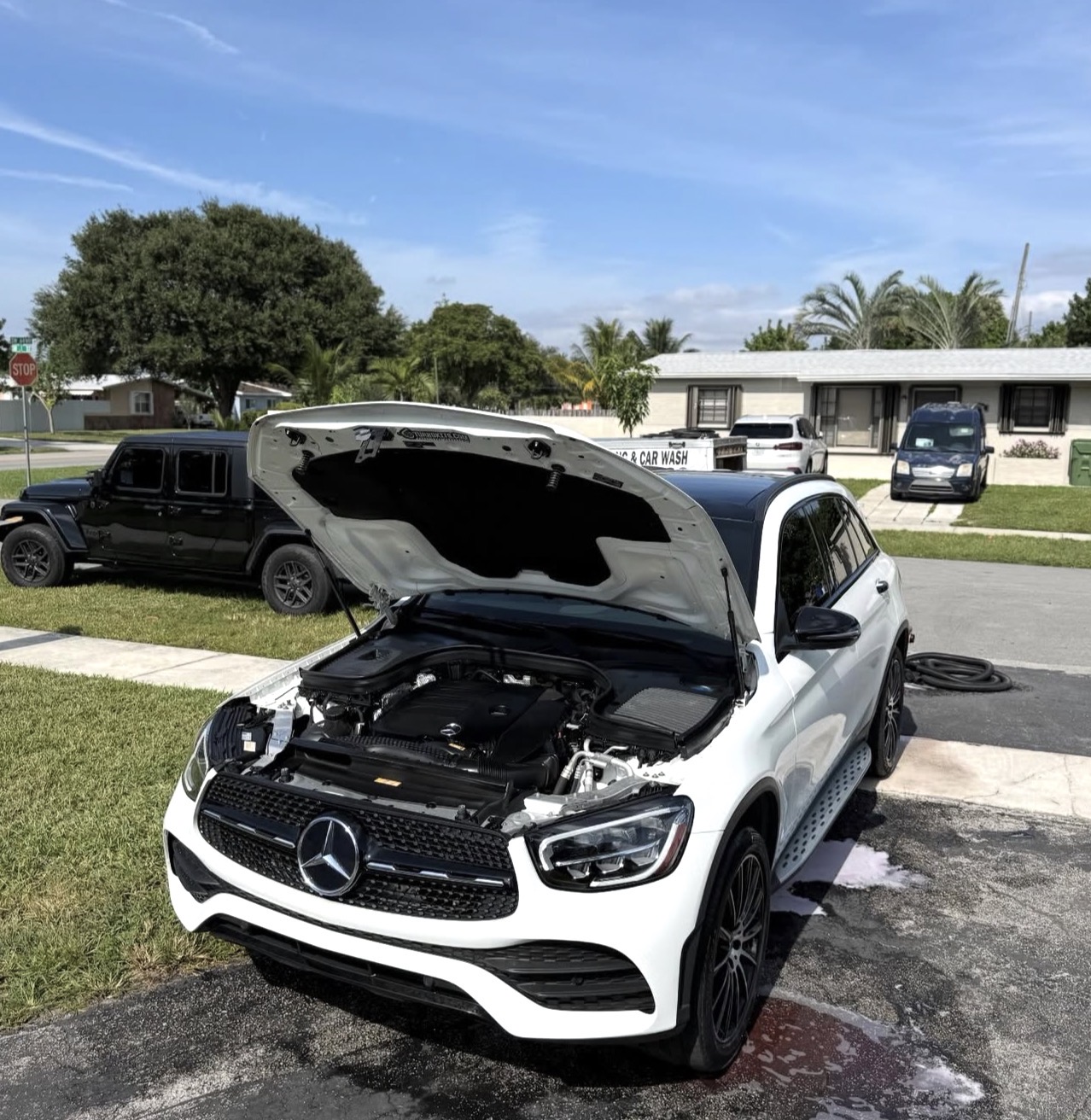 White Mercedes GLC before detail
