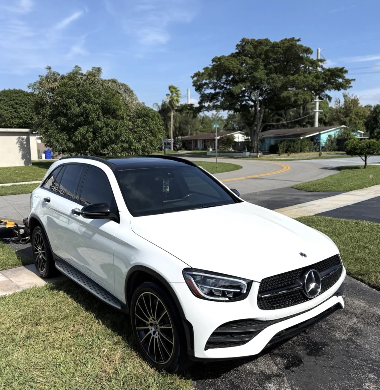 White Mercedes GLC after full detail